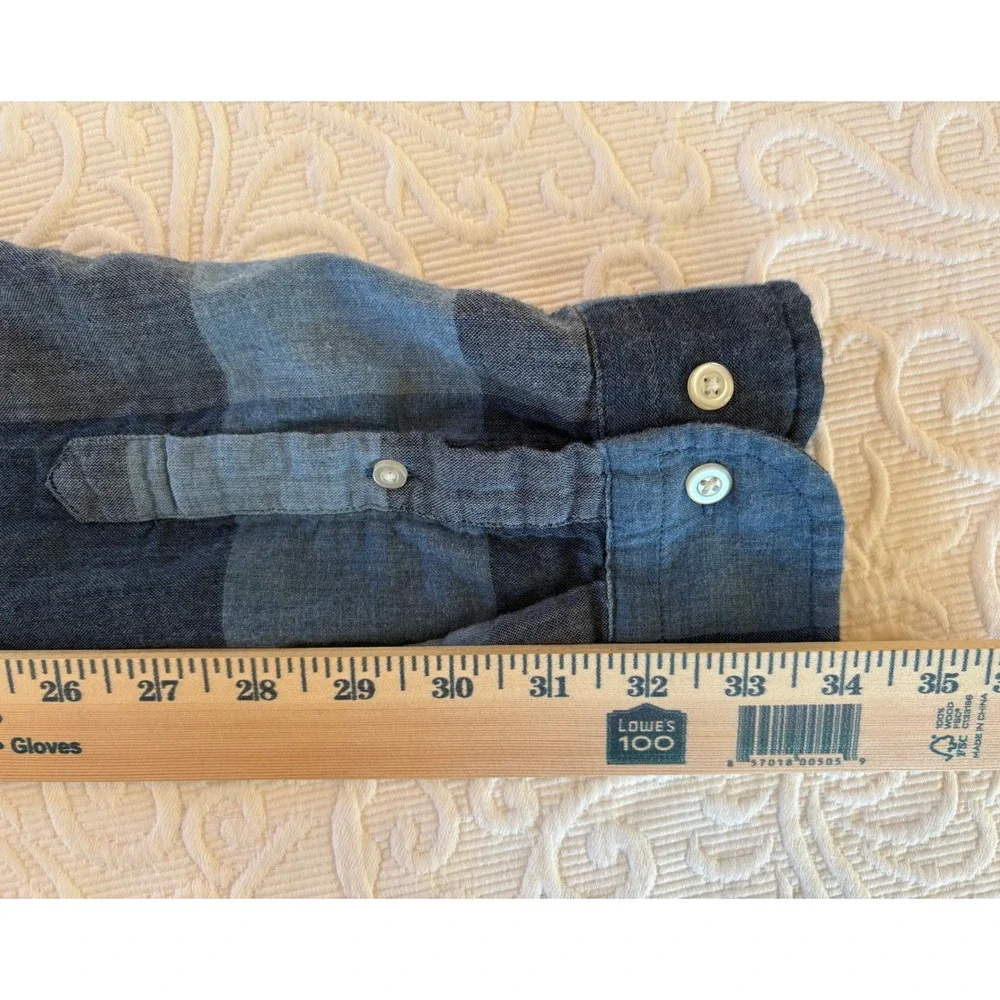 Banana Republic Mens Slim Fit, Medium,‎ Blue Plaid Woven Button Down Shirt